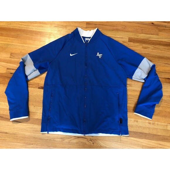 Air Force Falcons Football Nike Jacket Mens Medium Blue NCAA Feel The Thunder - Picture 1 of 10